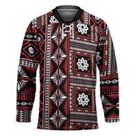 Fiji Masi Tapa Pattern Red Hockey Jersey - Polynesian Pride