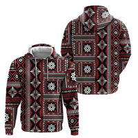 Fiji Masi Tapa Pattern Red Hoodie - Polynesian Pride