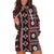 Fiji Masi Tapa Pattern Red Hoodie Dress - Polynesian Pride