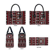 Fiji Masi Tapa Pattern Red Leather Bag - Polynesian Pride