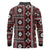 Fiji Masi Tapa Pattern Red Long Sleeve Polo Shirt - Polynesian Pride