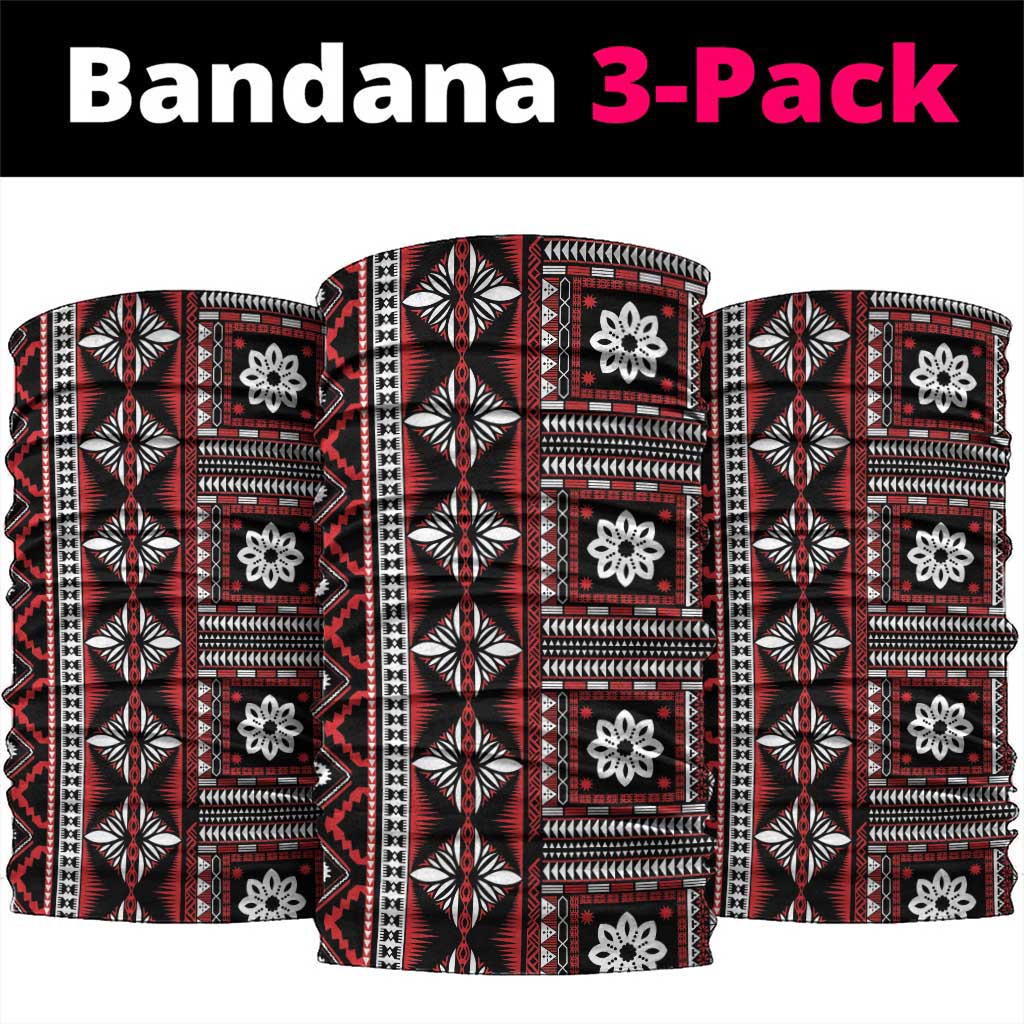 Fiji Masi Tapa Pattern Red Neck Gaiter - Polynesian Pride