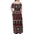 Fiji Masi Tapa Pattern Red Off Shoulder Maxi Dress - Polynesian Pride