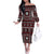 Fiji Masi Tapa Pattern Red Off The Shoulder Long Sleeve Dress - Polynesian Pride