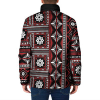 Fiji Masi Tapa Pattern Red Padded Jacket - Polynesian Pride