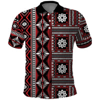 Fiji Masi Tapa Pattern Red Polo Shirt - Polynesian Pride