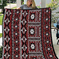 Fiji Masi Tapa Pattern Red Quilt - Polynesian Pride