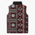 Fiji Masi Tapa Pattern Red Sleeveless Puffer Jacket - Polynesian Pride