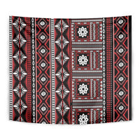 Fiji Masi Tapa Pattern Red Tapestry - Polynesian Pride