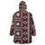 Fiji Masi Tapa Pattern Red Wearable Blanket Hoodie - Polynesian Pride