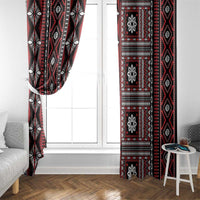 Fiji Masi Tapa Pattern Red Window Curtain - Polynesian Pride