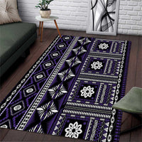 Fiji Masi Tapa Pattern Purple Area Rug - Polynesian Pride