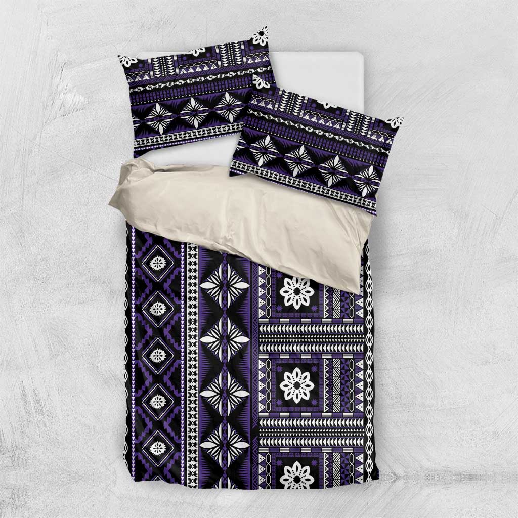 Fiji Masi Tapa Pattern Purple Bedding Set - Polynesian Pride