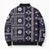 Fiji Masi Tapa Pattern Purple Bomber Puffer Jacket - Polynesian Pride