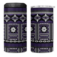 Fiji Masi Tapa Pattern Purple 4 in 1 Can Cooler Tumbler - Polynesian Pride