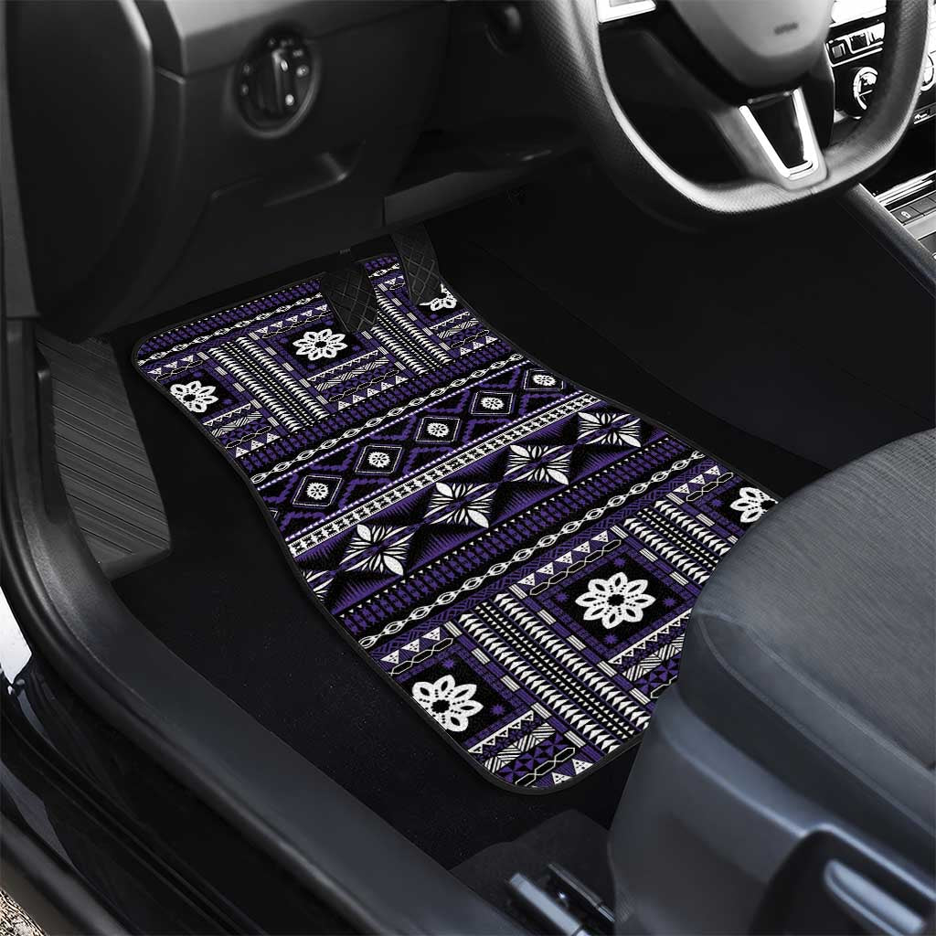 Fiji Masi Tapa Pattern Purple Car Mats - Polynesian Pride