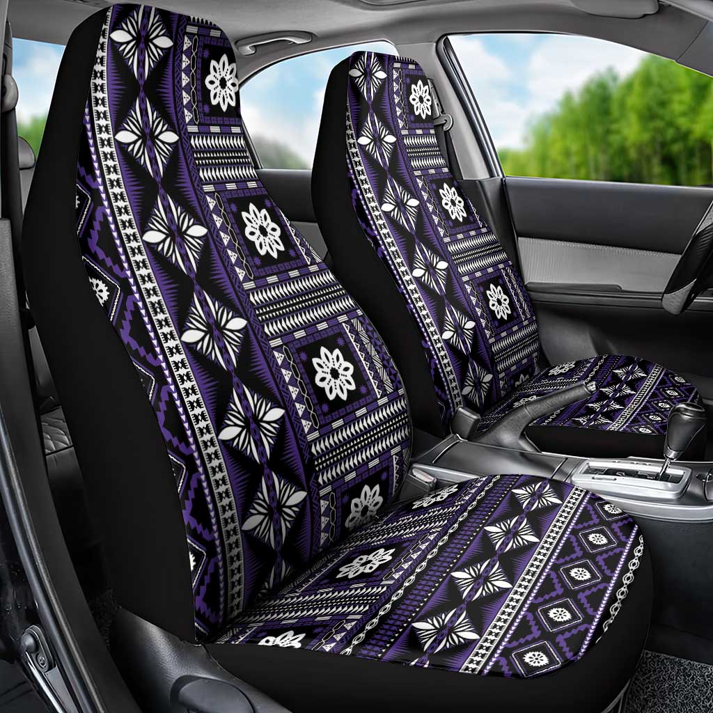 Fiji Masi Tapa Pattern Purple Car Seat Cover - Polynesian Pride