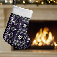 Fiji Masi Tapa Pattern Purple Christmas Stocking - Polynesian Pride