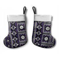 Fiji Masi Tapa Pattern Purple Christmas Stocking - Polynesian Pride