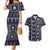Fiji Masi Tapa Pattern Purple Couples Matching Mermaid Dress and Hawaiian Shirt - Polynesian Pride