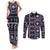 Fiji Masi Tapa Pattern Purple Couples Matching Tank Maxi Dress and Long Sleeve Button Shirt - Polynesian Pride