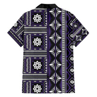 Fiji Masi Tapa Pattern Purple Family Matching Long Sleeve Bodycon Dress and Hawaiian Shirt - Polynesian Pride