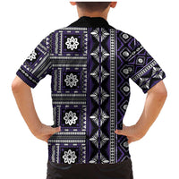 Fiji Masi Tapa Pattern Purple Family Matching Mermaid Dress and Hawaiian Shirt - Polynesian Pride