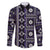 Fiji Masi Tapa Pattern Purple Family Matching Off Shoulder Short Dress and Hawaiian Shirt - Polynesian Pride