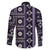 Fiji Masi Tapa Pattern Purple Family Matching Off Shoulder Short Dress and Hawaiian Shirt - Polynesian Pride