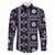 Fiji Masi Tapa Pattern Purple Family Matching Short Sleeve Bodycon Dress and Hawaiian Shirt - Polynesian Pride