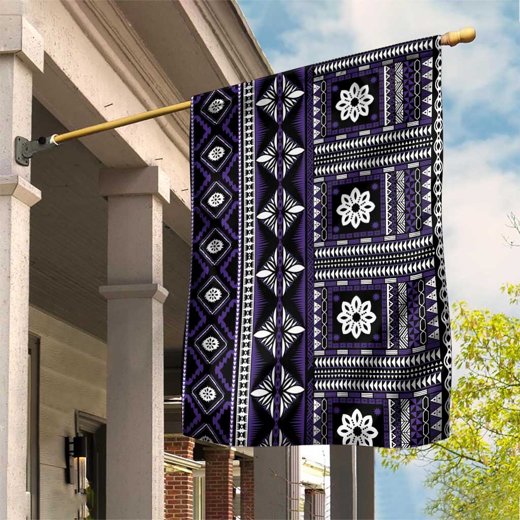 Fiji Masi Tapa Pattern Purple Garden Flag - Polynesian Pride