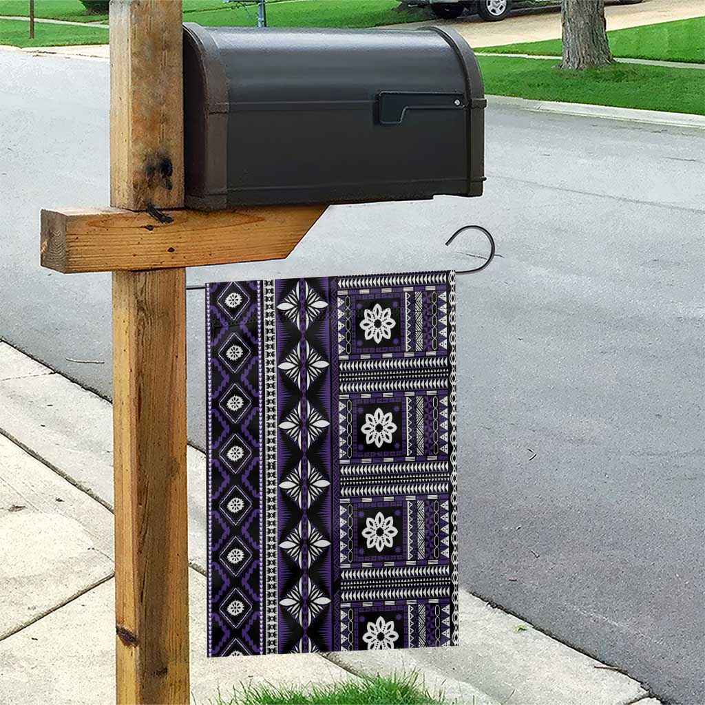 Fiji Masi Tapa Pattern Purple Garden Flag - Polynesian Pride