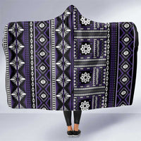 Fiji Masi Tapa Pattern Purple Hooded Blanket - Polynesian Pride