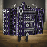 Fiji Masi Tapa Pattern Purple Hooded Blanket - Polynesian Pride