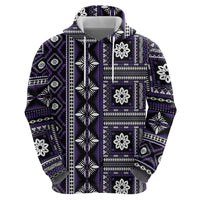 Fiji Masi Tapa Pattern Purple Hoodie - Polynesian Pride