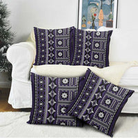 Fiji Masi Tapa Pattern Purple Pillow Cover - Polynesian Pride