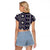 Fiji Masi Tapa Pattern Purple Raglan Cropped T Shirt - Polynesian Pride