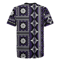 Fiji Masi Tapa Pattern Purple Rugby Jersey - Polynesian Pride