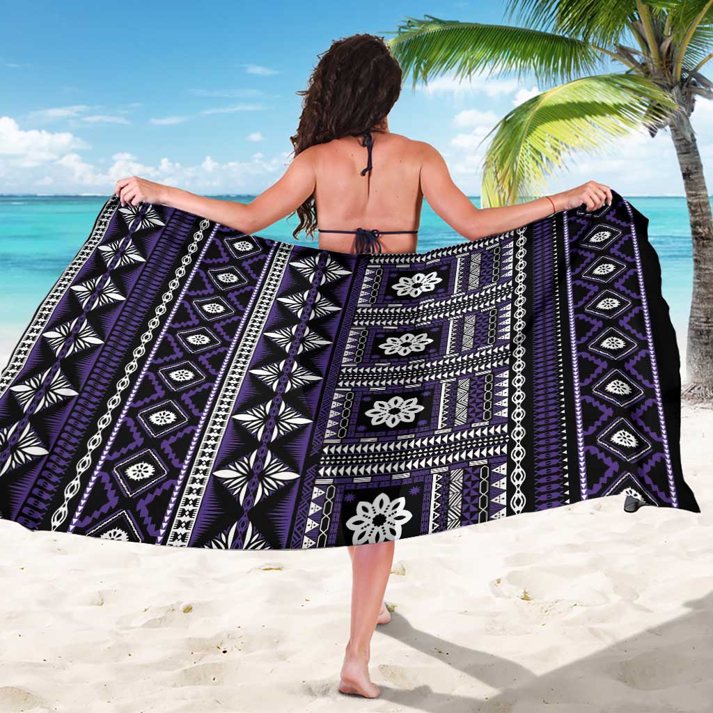 Fiji Masi Tapa Pattern Purple Sarong - Polynesian Pride
