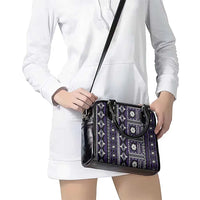 Fiji Masi Tapa Pattern Purple Shoulder Handbag - Polynesian Pride