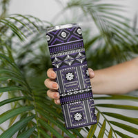 Fiji Masi Tapa Pattern Purple Skinny Tumbler - Polynesian Pride