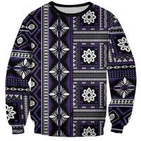 Fiji Masi Tapa Pattern Purple Sweatshirt - Polynesian Pride