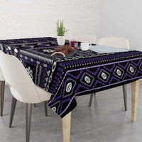Fiji Masi Tapa Pattern Purple Tablecloth - Polynesian Pride