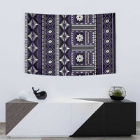 Fiji Masi Tapa Pattern Purple Tapestry - Polynesian Pride