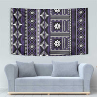 Fiji Masi Tapa Pattern Purple Tapestry - Polynesian Pride