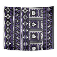 Fiji Masi Tapa Pattern Purple Tapestry - Polynesian Pride