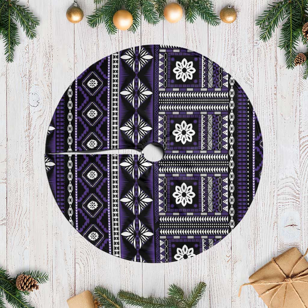 Fiji Masi Tapa Pattern Purple Tree Skirt - Polynesian Pride