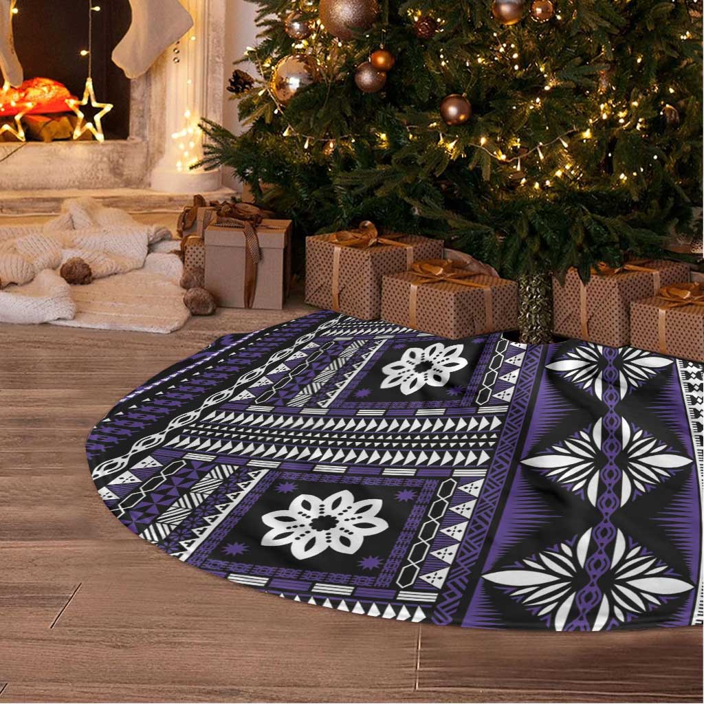 Fiji Masi Tapa Pattern Purple Tree Skirt - Polynesian Pride