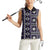 Fiji Masi Tapa Pattern Purple Women Sleeveless Polo Shirt - Polynesian Pride