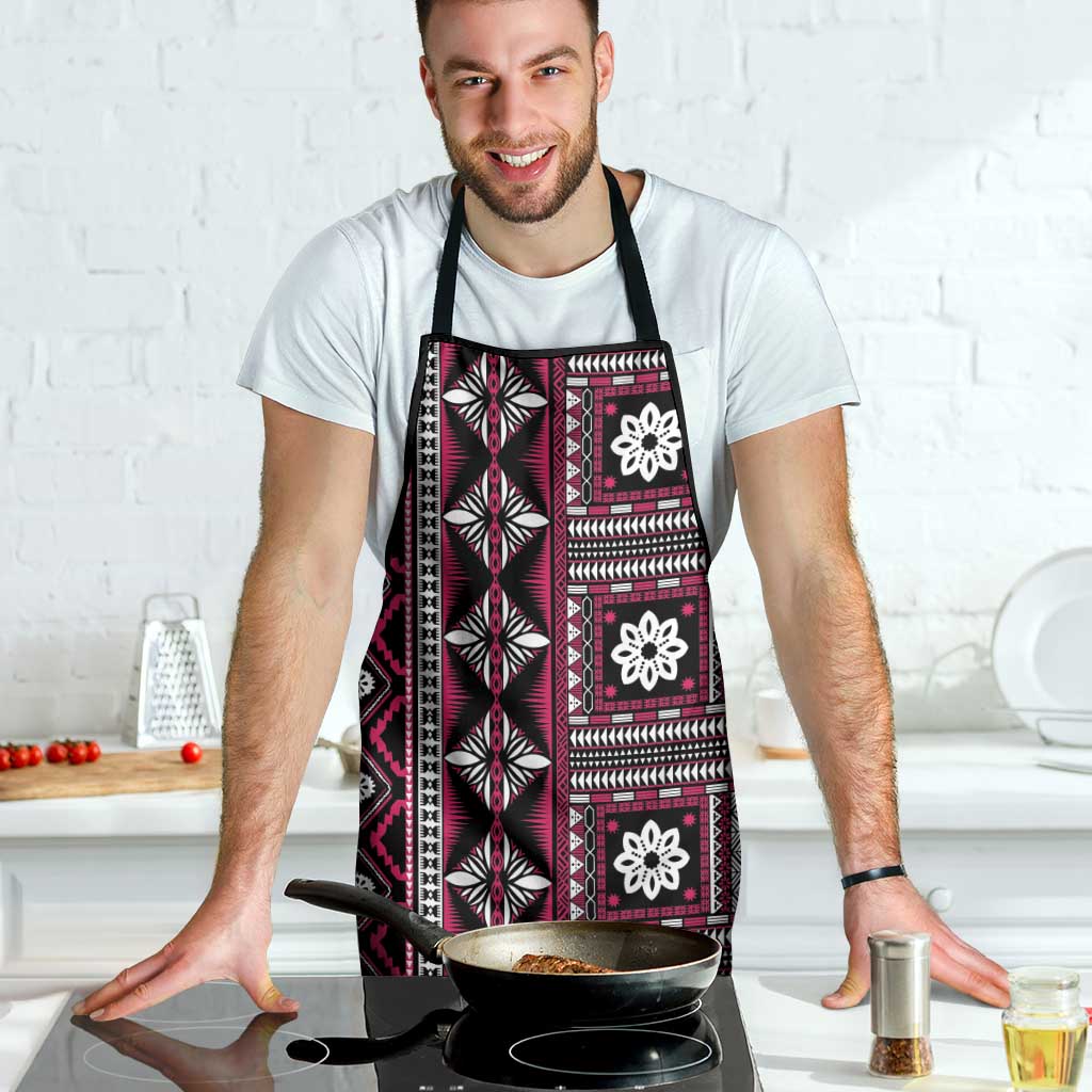 Fiji Masi Tapa Pattern Pink Apron - Polynesian Pride